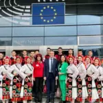 Kristian Vigenin invited the dancers from the Chudesia ensemble to present the beauty of Bulgarian folklore in Brussels