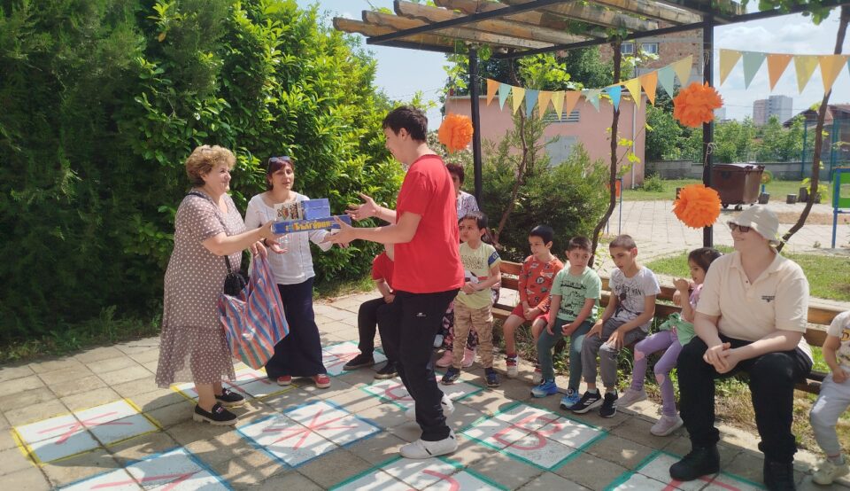 Kristian Vigenin showing care for disadvantaged children in Yambol