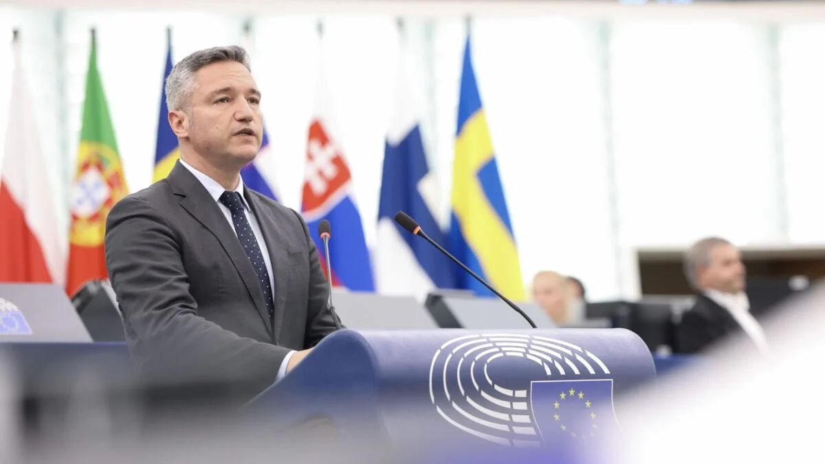 Kristian Vigenin speaking in the European Parliament plenary